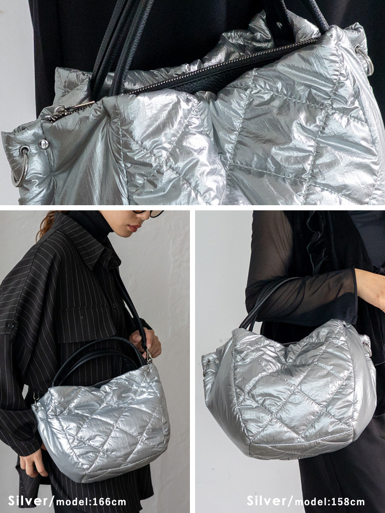 shoulder bag／キルティングシルバー bag-u02044-1.jpg