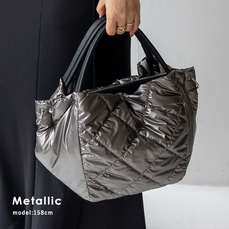 shoulder bag／キルティングシルバー bag-u02044-1.jpg