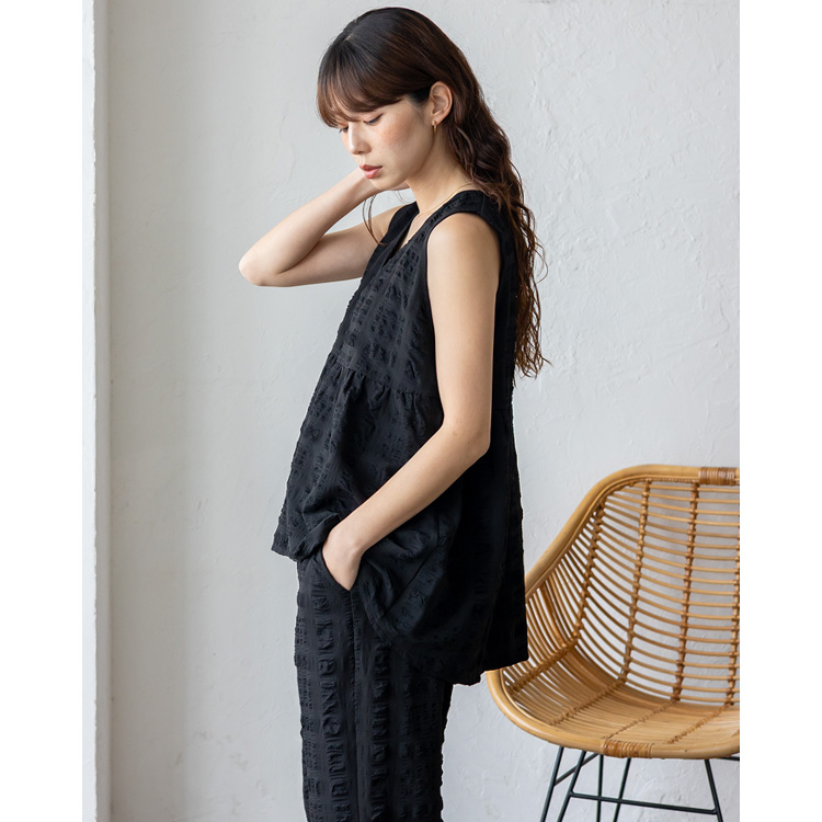No Rule No Line sale ノースリーブ ペプラム トップス セットアップ可