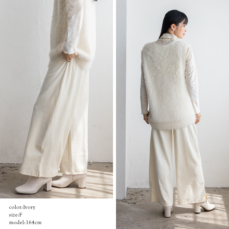 No Rule No Line sale パンツ レディース ベロア素材 リラックスパンツ