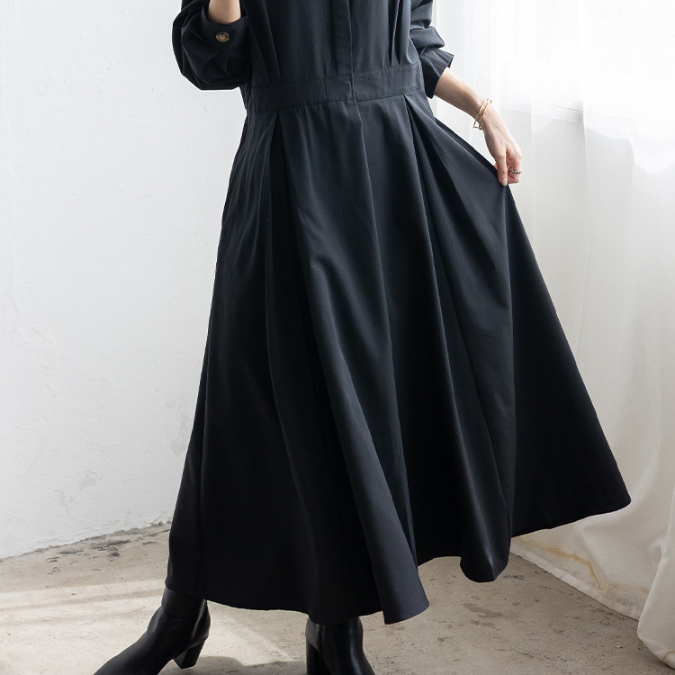 No Rule No Line sale シャツワンピース レディース タック フレア