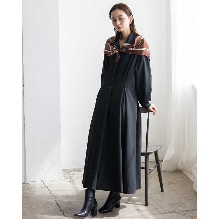 No Rule No Line sale シャツワンピース レディース タック フレア