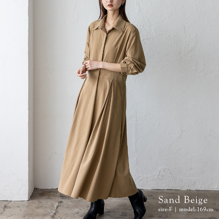No Rule No Line sale シャツワンピース レディース タック フレア