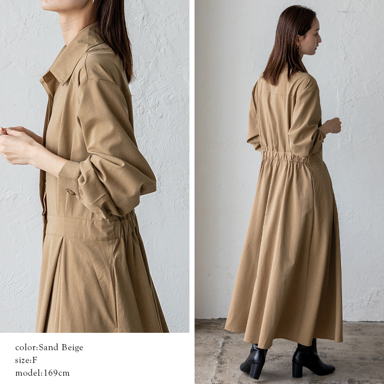 No Rule No Line シャツワンピース レディース タック フレア