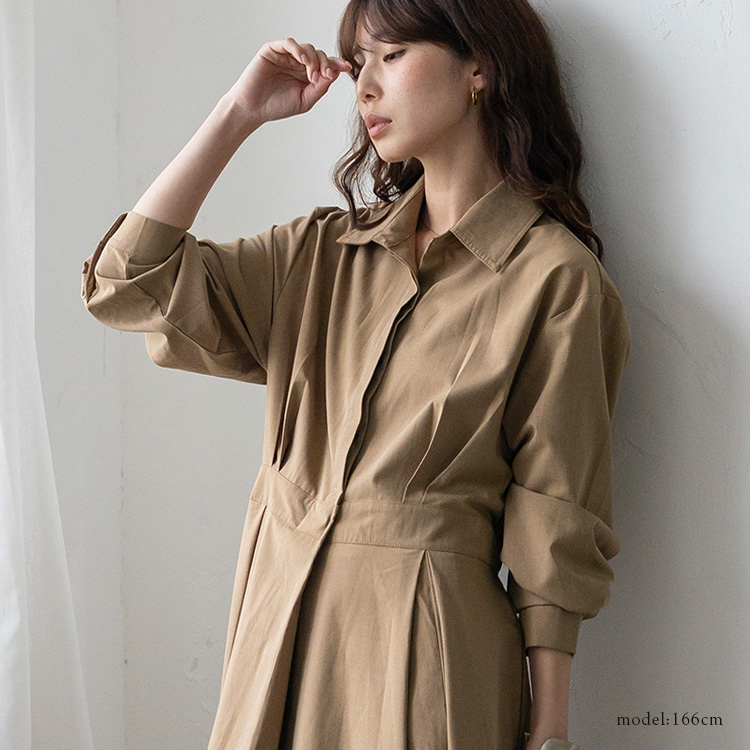 No Rule No Line sale シャツワンピース レディース タック フレア