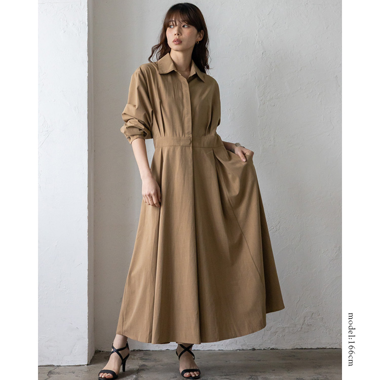 No Rule No Line sale シャツワンピース レディース タック フレア