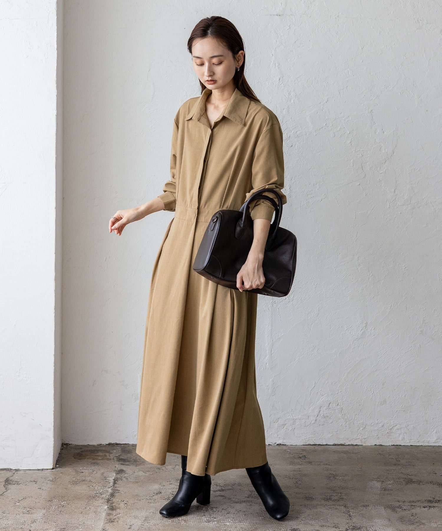 No Rule No Line sale シャツワンピース レディース タック フレア