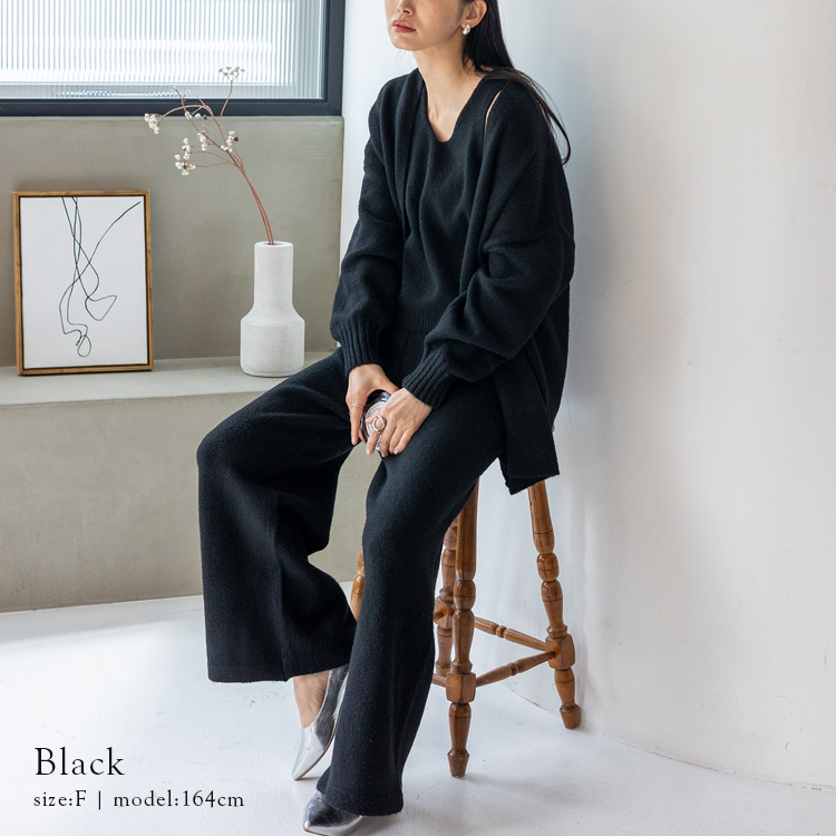 No Rule No Line SALE セットアップ レディース 3点セット ニット 上下