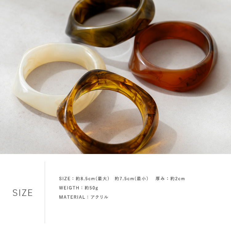 VitaFelice（ヴィータフェリーチェ） バングル レディース 太め クリア