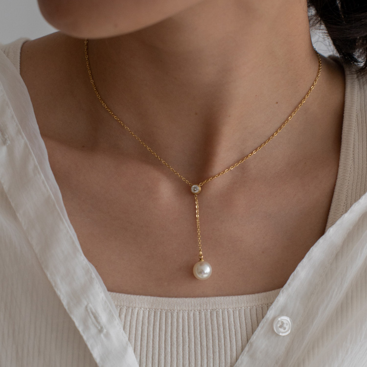 専用金属ネックレス VitaFelice ネックレス レディース Y字 金属アレルギー対応 18k