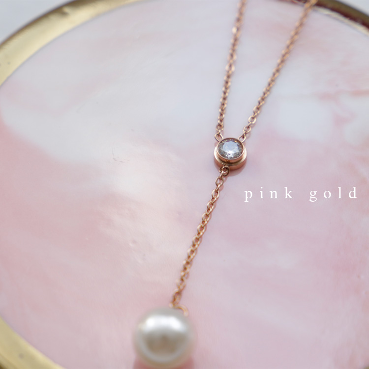 VitaFelice ネックレス レディース Y字 金属アレルギー対応 18k