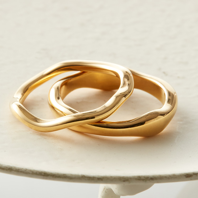 VitaFelice 指輪 レディース ステンレス 2連 リング 13号 二重