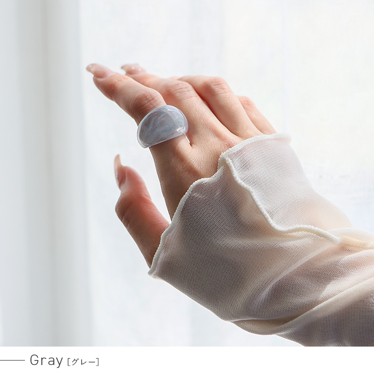 1号~27号 クリアリング 鈍色チェーン〜銀〜 レジンリング