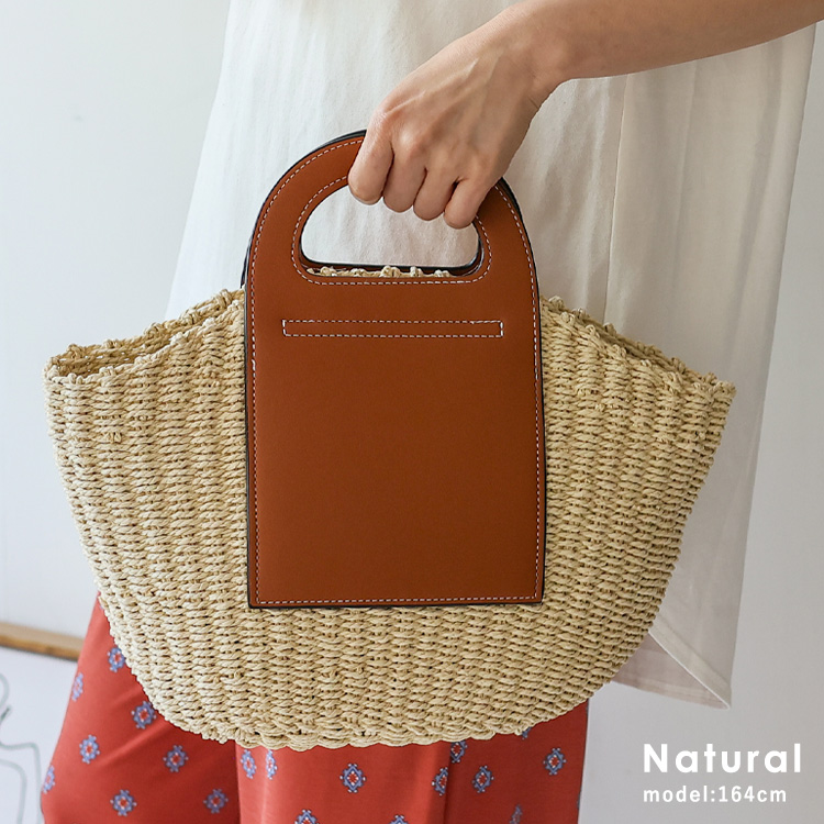 【未使用扱】WOVEN ストライプ かごバッグ ベースBASE かご かごバッグ トートバッグ ハンドバッグ 小さめ
