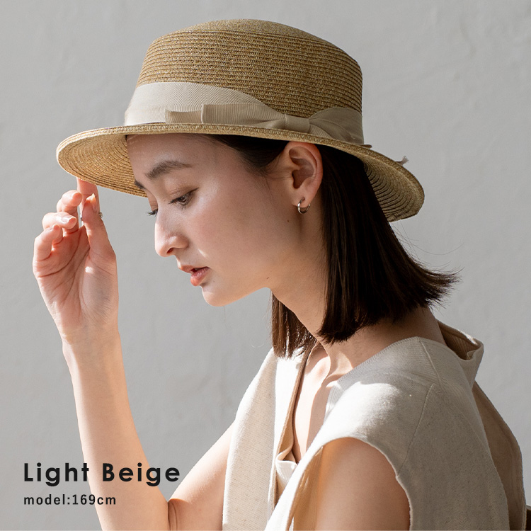 SALE カンカン帽 レディース リボンデザイン 帽子 軽量 あご紐付き サイズ調整可能 日焼け対策...