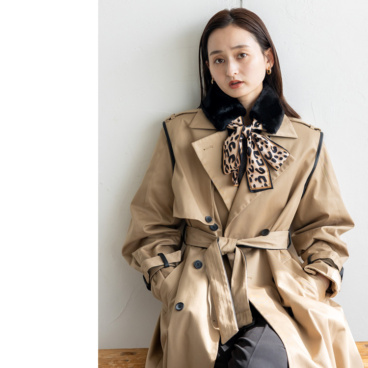 イタリー製MODE FOURRURE Mirano☆チェックニット巻き衿コート