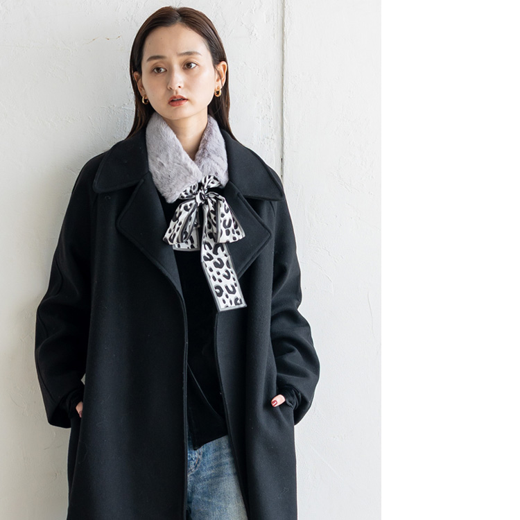 VitaFelice（ヴィータフェリーチェ） ファー ティペット リボン