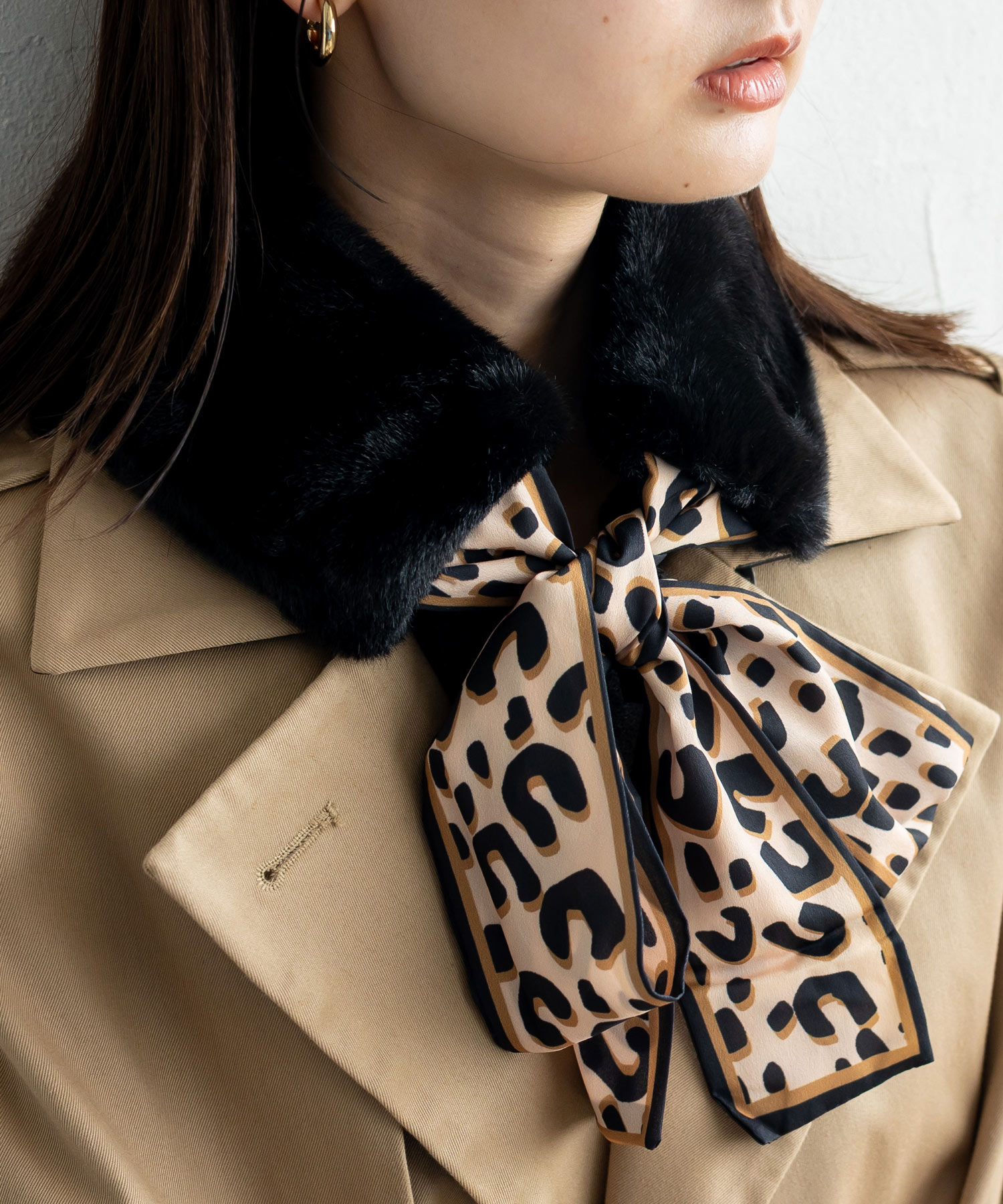 VitaFelice（ヴィータフェリーチェ） ファー ティペット リボン