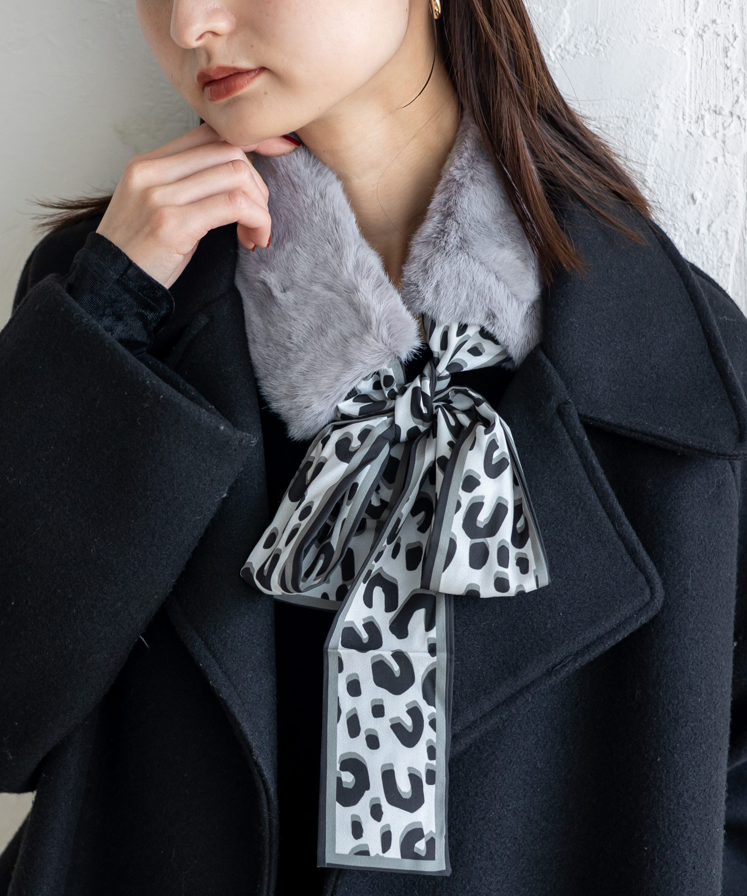 VitaFelice（ヴィータフェリーチェ） ファー ティペット リボン