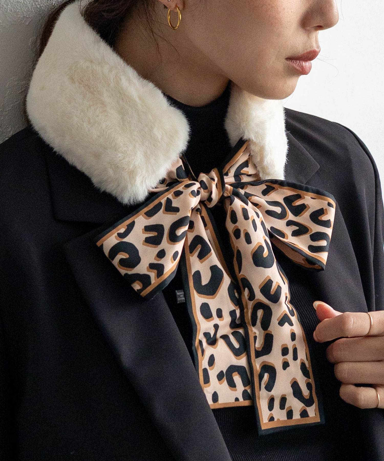 VitaFelice（ヴィータフェリーチェ） ファー ティペット リボン