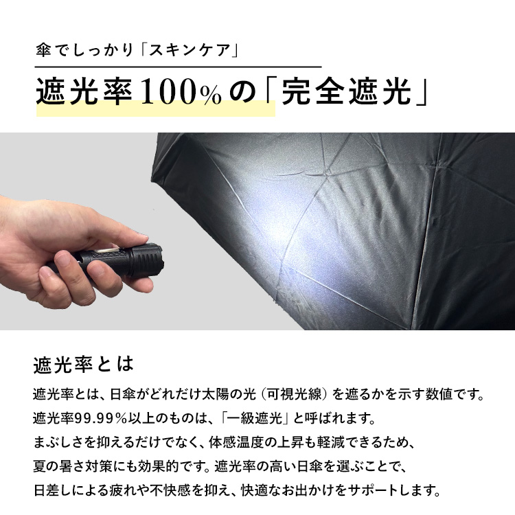 VitaFelice（ヴィータフェリーチェ） 日傘 折りたたみ 完全遮光 晴雨