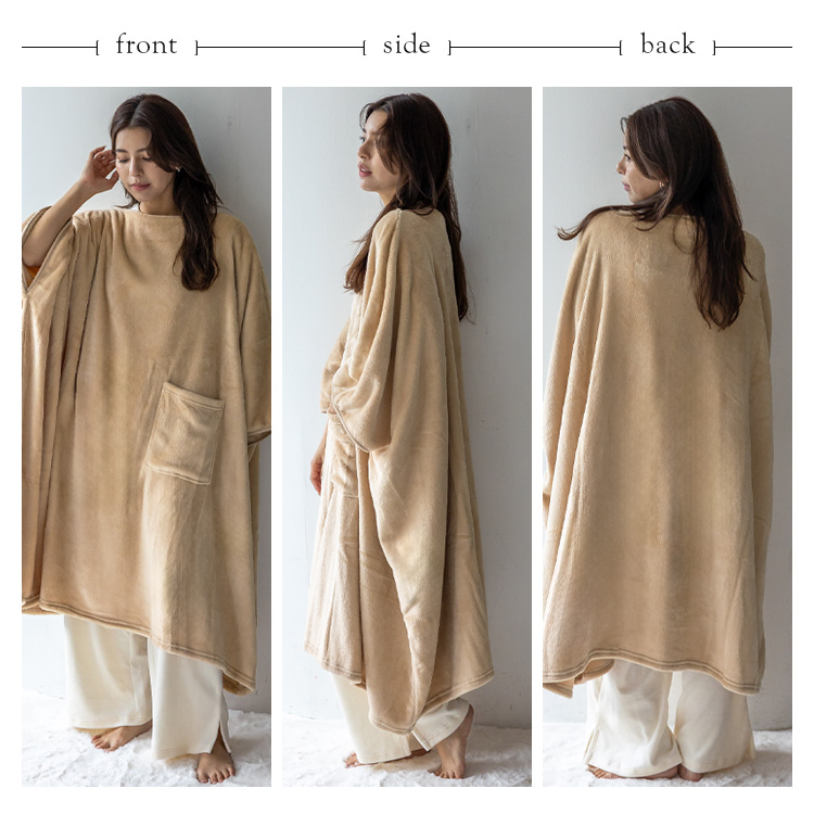 VitaFelice（ヴィータフェリーチェ） 着る毛布 ポンチョ フランネル