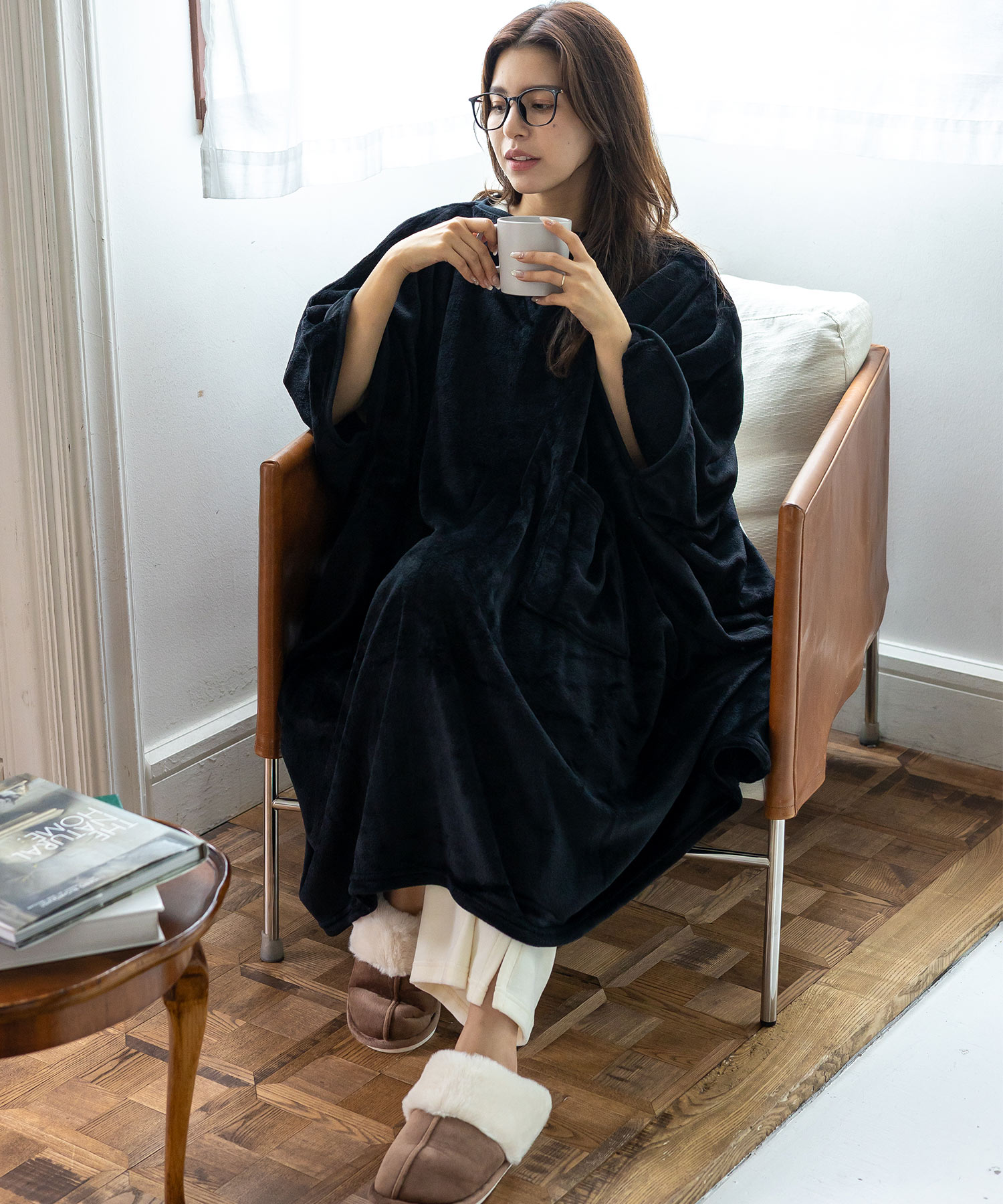 VitaFelice（ヴィータフェリーチェ） 着る毛布 ポンチョ フランネル