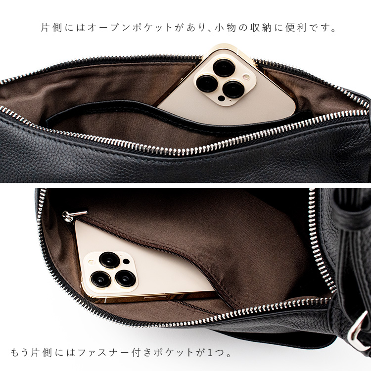 ハーフムーン シルバー 本革製 ミニショルダーバッグ ショルダー