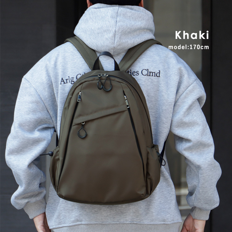 Felisi】リュック バックパック キャンバス カーキ ブラック A4