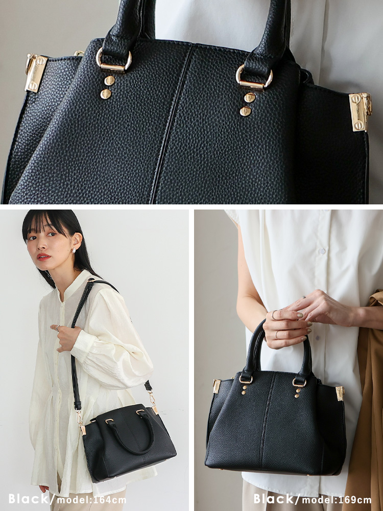 美品⭐︎U Brigitt ワンハンドル黒ビジネスバッグ2way定価16500円 VitaFelice（ヴィータフェリーチェ） ハンドバッグ レディース 小さめ