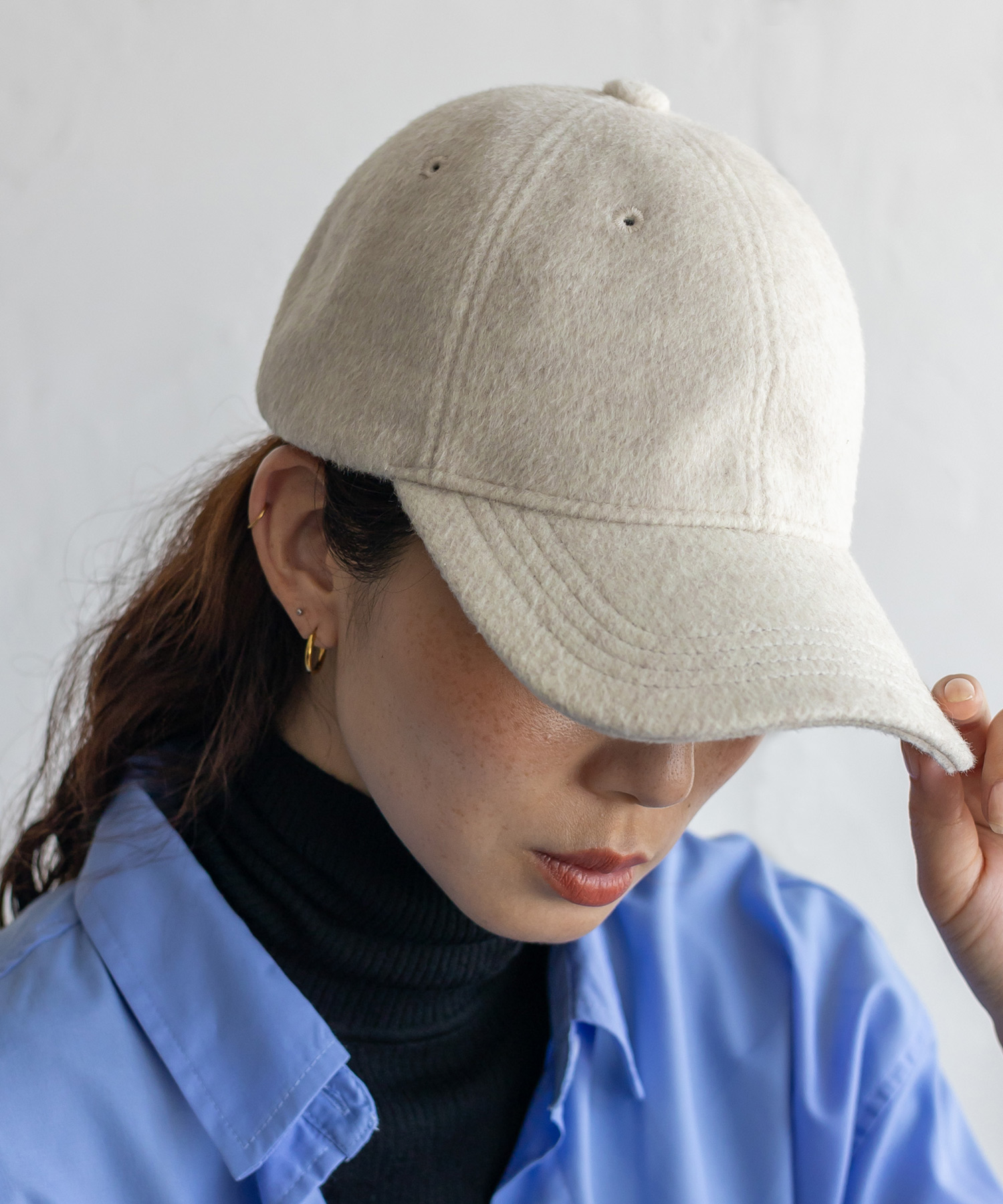 No Rule No Line キャップ 深め レディース 帽子 メンズ ウール混 完全