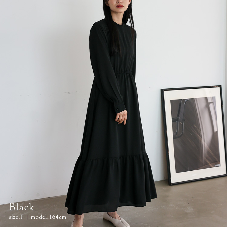 No Rule No Line ティアードワンピース レディース 長袖 マキシ