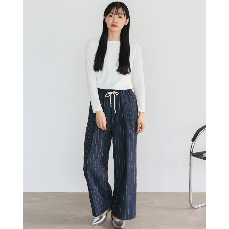 VitaFelice（ヴィータフェリーチェ） パンツ レディース ストライプ