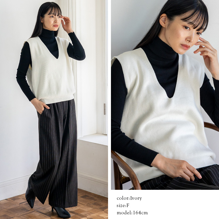 VitaFelice（ヴィータフェリーチェ） ベスト レディース ニットベスト