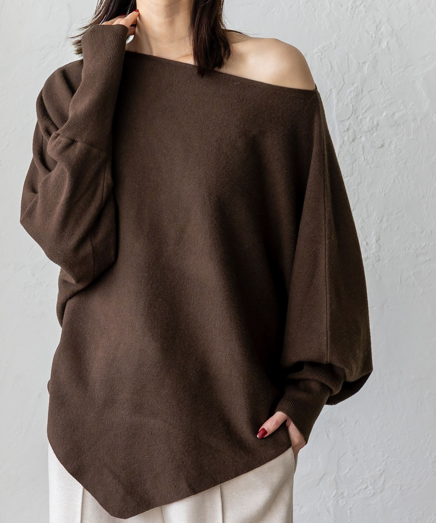 FOXEY 2wayトップス ネイビーポンチョ風40