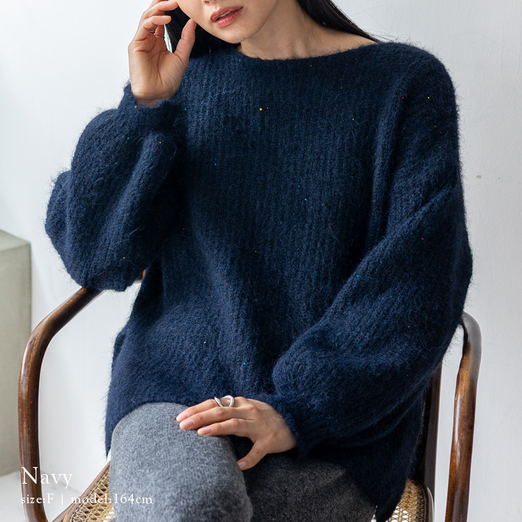 VitaFelice（ヴィータフェリーチェ） SALE スパンコール ラメ ニット