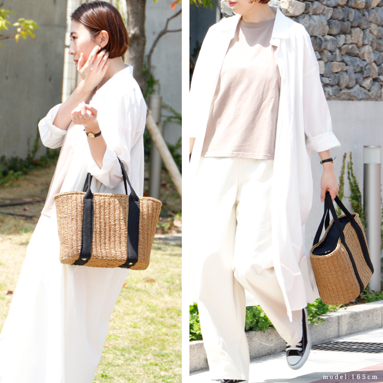 another after one 【新品未使用】カゴ風バッグ　生成り NICE リボン付き カゴバッグ かごバッグ CLAUP 着物・浴衣