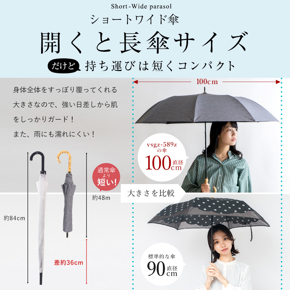 VitaFelice SALE 日傘 レディース 完全遮光 ショートワイド傘