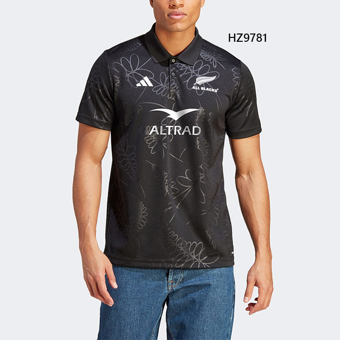 アディダス メンズ オールブラックス ラグビー サポーターズポロシャツ ラグビーウェア ポロシャツ トップス 半袖 ニュージーランド代表 DCF43  ウエア