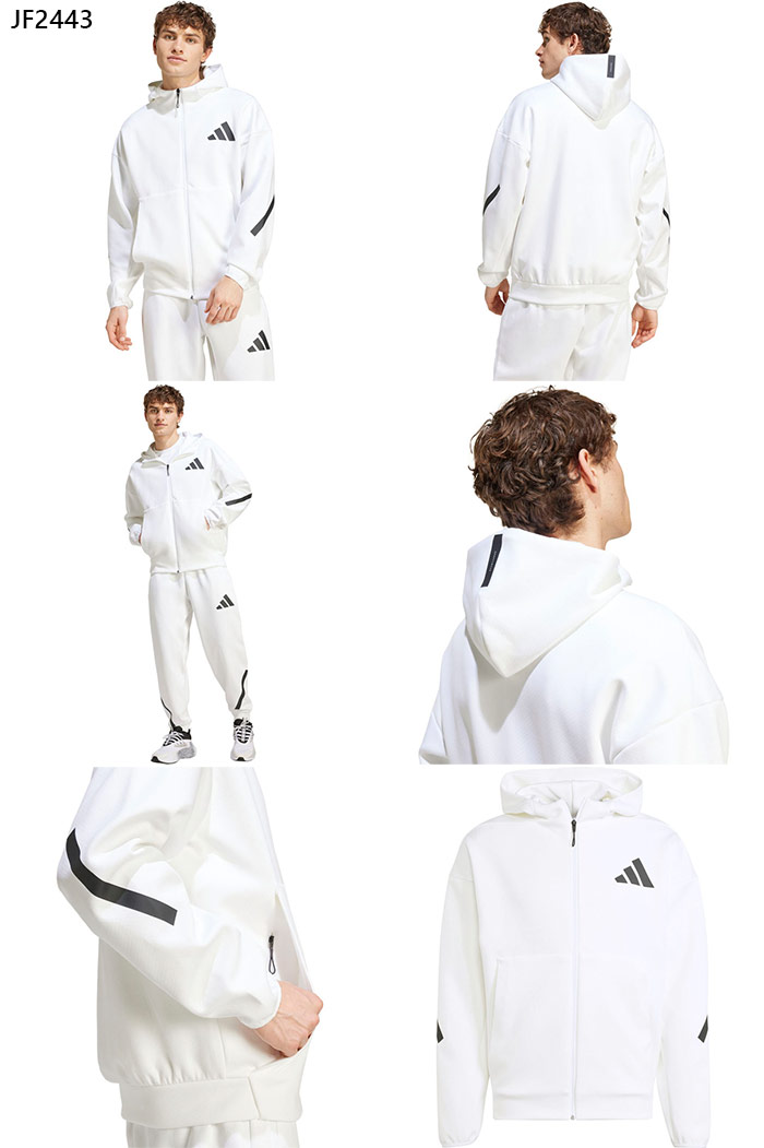 adidas ホワイト ジップアップジャケット アディダス adidas メンズ 長袖ジャージジャケット M HOT トラック