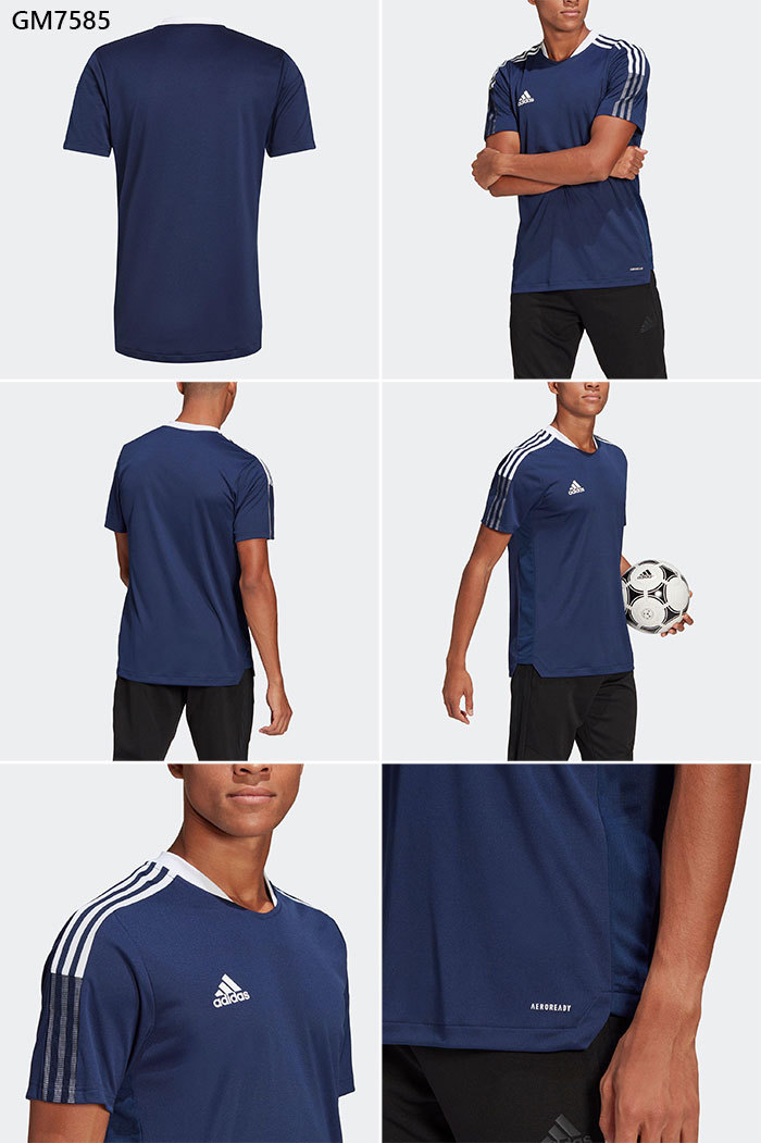 アディダス メンズ TIRO21 トレーニングシャツ サッカーウェア フットサルウェア トップス 半袖 軽量 44906