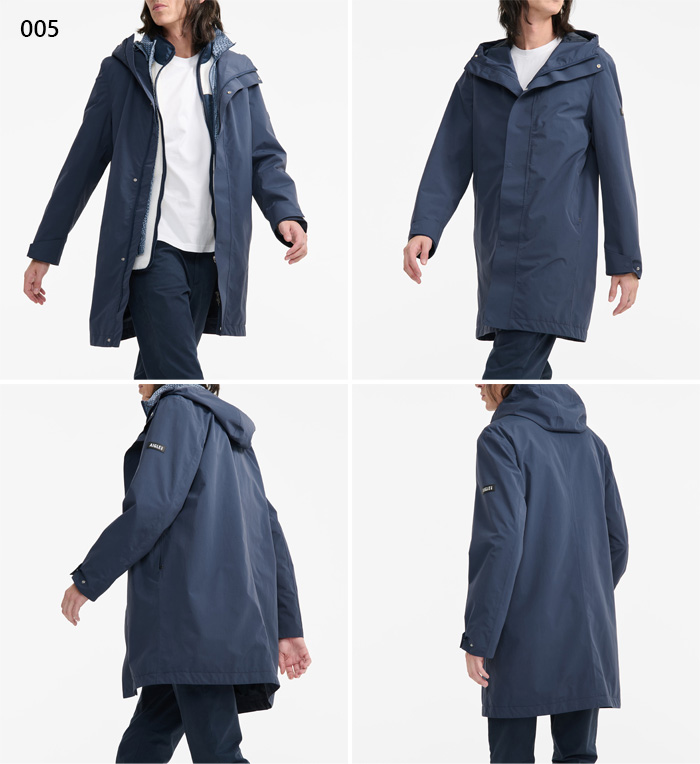 AIGLE(エーグル) メンズ 透湿防水 ロングフーデッドコート レイン AIGLE(エーグル) メンズ 透湿防水 ロングフーデッドコート レイン