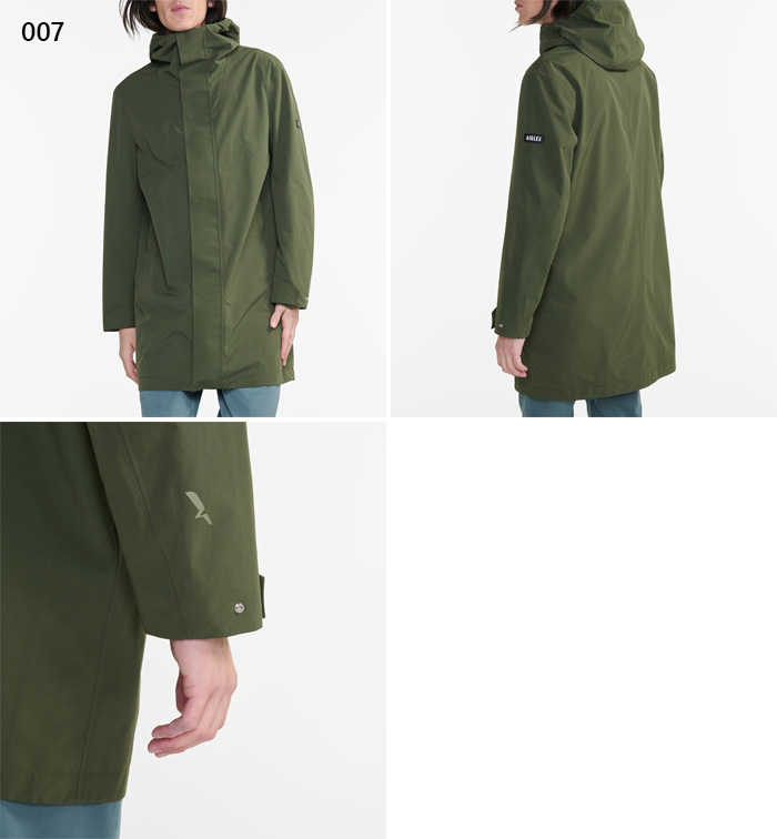 AIGLE（エーグル） メンズ 透湿防水 ロングフーデッドコート レイン