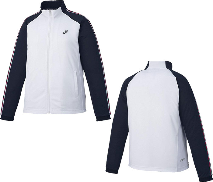asics アシックス WSドライTRジヤケツト(RE) ホワイトxネイビー XL 2032C703 100 | スポーツ スポーツウェア ウェア メンズ UVカット 吸汗 速乾 ストレッチ ゲームウェア ユニフォーム ユニセックス 男女兼用 運動 フィットネス ランニング 練習 ジム ASICS（アシックス） レディース ドライトレーニングジャケット