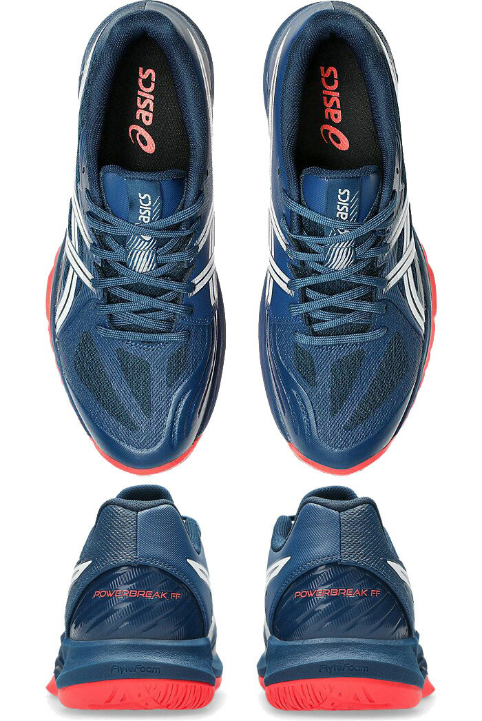 普通幅 アシックス メンズ パワーブレイク POWERBREAK FF ハンドボールシューズ バレーボールシューズ バドミントンシューズ インドアスポーツ ホワイト 白 ブルー 青 送料無料 asics 1071A101 ASICS（アシックス） 普通幅 メンズ パワーブレイク POWERBREAK FF