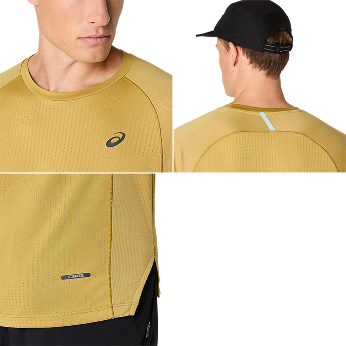 アシックス メンズ ACTIBREEZE ジャカード長袖シャツ アパレル Tシャツ トレーニングウェア フィットネス ジム ロンT ブラック 黒 イエロー 黄色 送料無料 asics 2031F120 ASICS（アシックス） メンズ アクティブリーズ ACTIBREEZE ジャカード