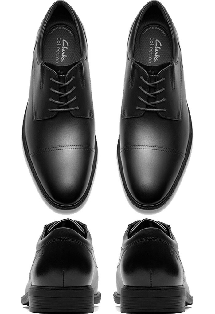 Clarks 本革ビジネスシューズ 黒　27センチ Clarks（クラークス） メンズ ステッドウェルキャップ STEADWELL CAP