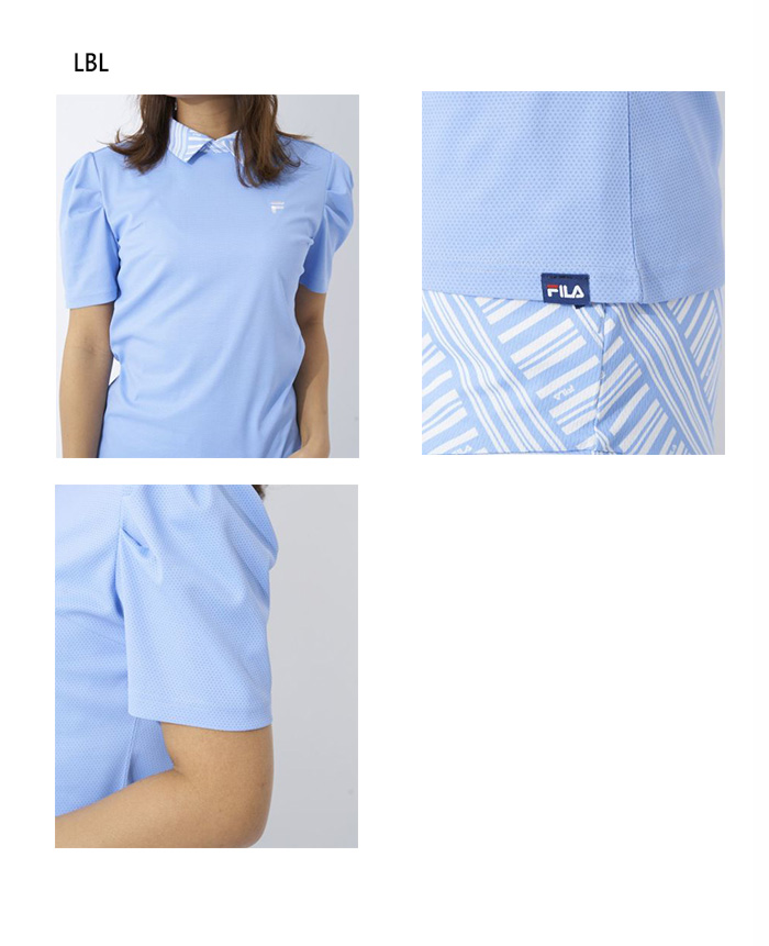 FILA GOLF フィラ ゴルフ レディース ストライプ衿 半袖シャツ ゴルフ