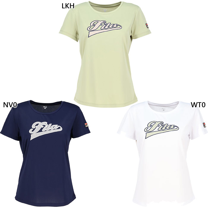 【ご確認用】FILA テニス半袖シャツ レディースLサイズ ウィンザーコラボ FILA（フィラ） レディース アップリケTシャツ テニス バドミントン