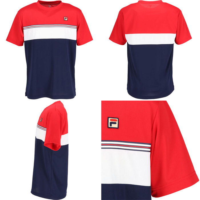 FILA /フィラ テニスウェア セットアップ M 吸汗速乾 UVカット FILA（フィラ） メンズ ゲームシャツ テニス バドミントンウェア